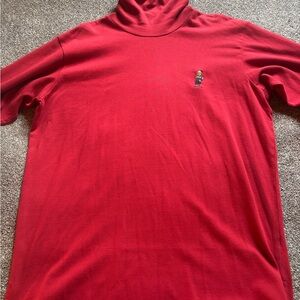 Men’s Sz XL Red Polo Ralph Lauren with Polo Bear Vintage Turtleneck (heavy)